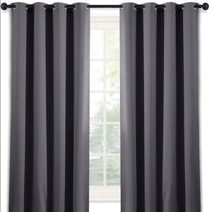 Nicetown Elegant Black and Gray blackout Curtains